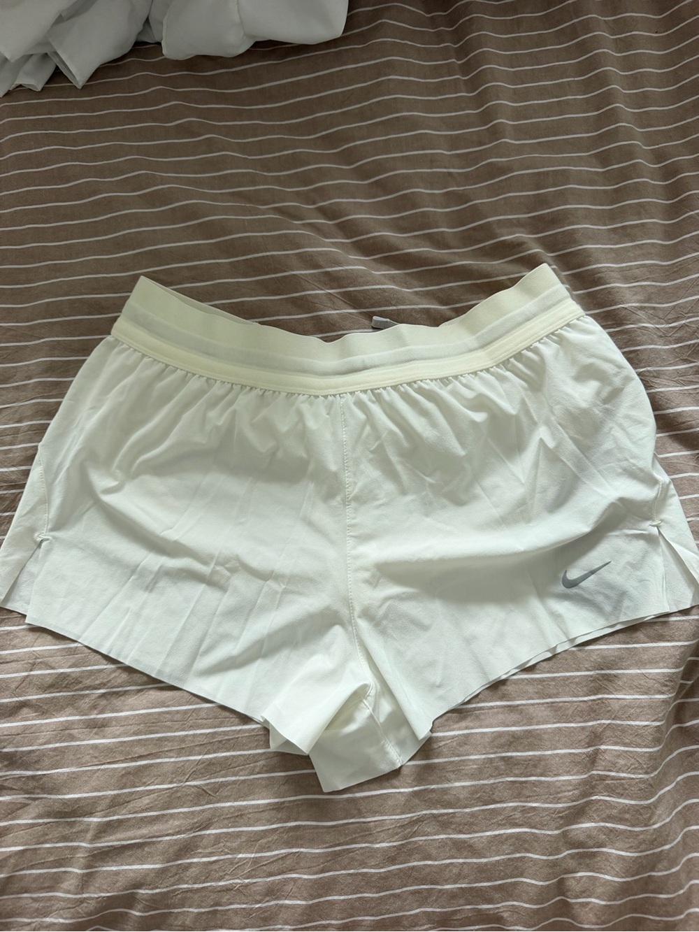 Nike Women's Light Cream Athletic Running Shorts